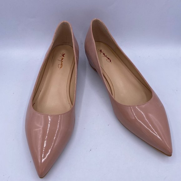 XYD Nude Pointy Toe Hidden Low Heel Pumps - Picture 2 of 11